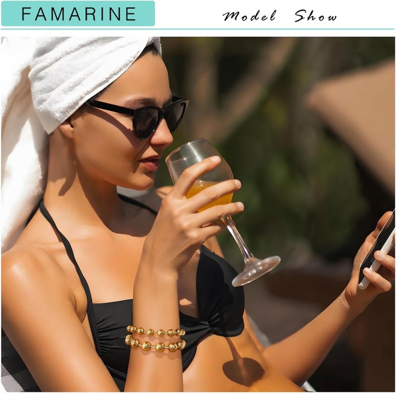 FAMARINE سوار سميك من الذهب والفضة للنساء والرجال - Image 2